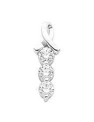 14K White Gold Diamond Three-Stone Pendant - 1.20 Ct. -- LIFETIME WARRANTY