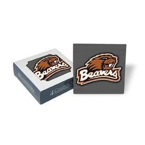 Set of 4 Ceramic Coasters (4x4) Beavers Coaster Set Oregon State Beavers Beverage Drinkware by 