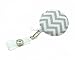 Multi - Colors Fabric Badge Reel Retractable ID Badge Holder (Gray)