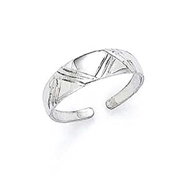 14k White Toe Ring by 