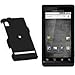 Solid Black Rubber Texture Motorola Droid A855 Snap on Cell Phone Case