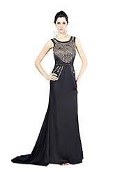 A-line Scoop Neck Silk Cocktail Beaded Sleeveless Evening Dress/Homecoming Dress/Prom Dress/Wedding Party Dress  with a Court Train 