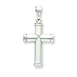 14k White Gold Cross Pendant