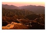 Hills and Great Wall of China at Dusk, Badaling, China Photographic Poster Print by Nicholas Pavloff, 24x18