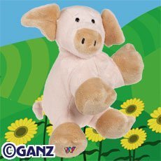 Webkinz Floppy Pig with Webkinz Magnetic Bookmark
