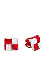 Ortiz & Reed Gemelos Multi-Color Knots Cufflinks (Blanco / Rojo)