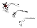 SET OF THREE CRYSTAL NOSE STUDS