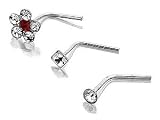 Set Of Three Crystal Nose Studs