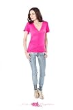 Studded V Neck Tee with Puff Sleeves by Apple Bottoms