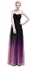 Esvor Strapless Pleats Gradient Colorful Ombre Chiffon Prom Dress Evening Gown