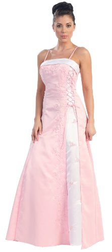 Bridesmaid Spaghetti Straps Two Tone Formal Dress #2160