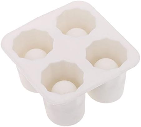 4-Cup Ice Cube Tray Shot Glass Shape Silicone Shooters Glass Freeze Mold Maker Tray Party