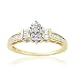 Baguette & Round Diamond Ring 1/4ctw