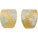 CleverEve's 14K Yellow Gold Plated Cubic Zirconia Earrings W 14Ky Plate
