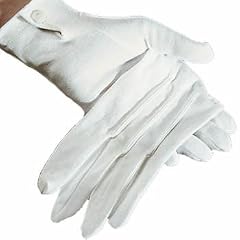 Handschuhe Herren, wei� mit Biesen, Baumwolle