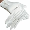 Handschuhe Herren, wei� mit Biesen, Baumwolle