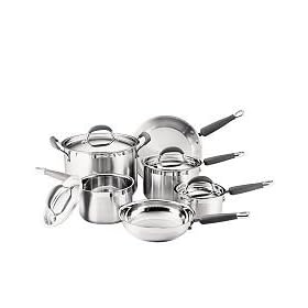 KitchenAid Brushed Stainless Steel 10-Piece Cookware Set