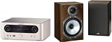 Marantz M-CR502 DAB HiFi System with Monitor Audio BR1 Speakers (Walnut) 6 Metres Speaker Cable included