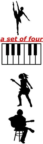 BALLET BALLERINA GIRL GUITAR MAN GUITAR PIANO KEYS Decal LAPTOP Decals WINDOW BUMPER CLING CAR TRUCK STICKER BOAT CROWN Vinyl Decor