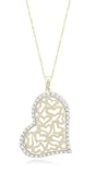 10k White or Yellow Gold Heart Diamond Pendant (1/5 cttw, I-J Color, I2-I3 Clarity), 18