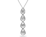 Dimaond Tear Drop Pendant in White Gold