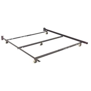 Full/Queen Low Profile Adjustable Sturdy Metal Bed Frame w/ Rug Rollers By Leggett & Platt