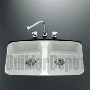 KOHLER K-5942-5U-0 Brookfield Undercounter Kitchen Sink, White