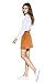 Little Smily Women's Corduroy A-line High Waist Button Front Mini Skirt