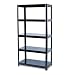 Boltless Steel Shelving, 5 Shelves, 36w X 18d X 72h, Black