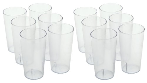 (12 Pack) 12 oz. Clear Plastic Tumbler / Stackable Restaurant Beverage cup *Break-Resistant*
