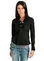 Women's Sueded Ruffle-Front Shirt