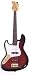 SX SJB62QMD Left Handed Bass Guitar Red Sunburst Finish