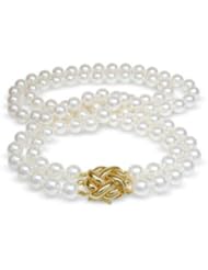8.5x9mm Collection Quality Japanese Akoya cultured pearl necklace 36" double strand Opera