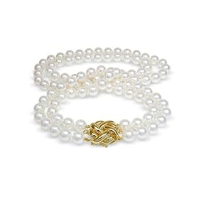 9.5x10mm AAA Quality Japanese Akoya cultured pearl necklace 36 double strand... by