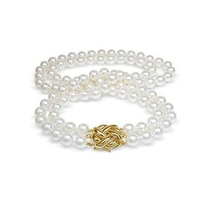 9x9.5mm AAA Quality Japanese Akoya cultured pearl necklace 36 double strand... by