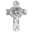 Fine Pewter Saint Matthew 5-inch Wall Cross and Prayer Card