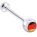 GERMAN Flag Logo Barbell Tongue Ring