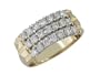 Probity 14K Gold Triple Row Diamond Ring