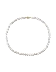 14k Yellow Gold Akoya White Pearl Necklace
