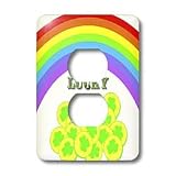 Sandy Mertens St. Patricks Day - Lucky Gold Coins and Rainbow - Light Switch Covers - 2 plug outlet cover