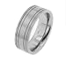 Quatro 4-Stripe Solid Titanium Wedding Band Ring Size 7
