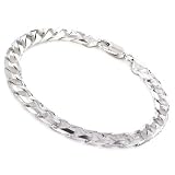 Sterling Silver Men's 6.5mm Cuban Link Bracelet - 8