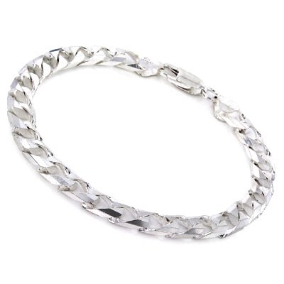 Sterling Silver Men's 6.5mm Cuban Link Bracelet - 8