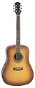 Luna Muse Dreadnought Acoustic Guitar, Burst Mahogany