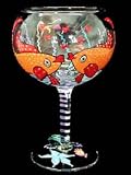 Flirty Fish Design - Hand Painted - Grande Goblet - 17.5 oz.