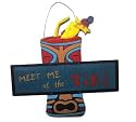 TiKi HEAD wooden handpainted SIGN plaque Wall Decor