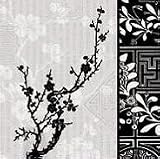 Modern Asia Black & White Paper Beverage Napkins 5031