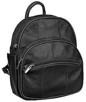 Genuine Leather Mini Backpack Handbag/Purse With Sling & Side Cell Phone Pocket ~ Black In Color