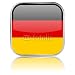 Wallmonkeys Peel and Stick Wall Decals - Square German Flag Button with Reflection - Removable Graphic