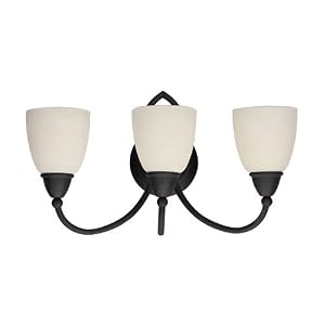 Sea Gull Lighting 40075-799 Pemberton Three-Light Vanity, Peppercorn Finish with Pompeii... by 